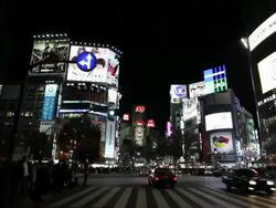 WS POV Illumination night of city / Roppongi, Tokyo, Japan Stock Footage
