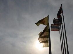 Flag of Thailand against religion. Stock Footage