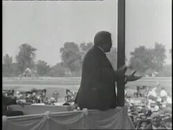 Theodore Roosevelt shouts and gestures while giving a speech. News Clip