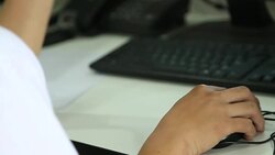 VDO Panning hand woman using keyboard format HD. Stock Footage