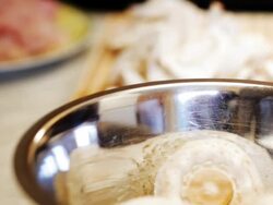 Preparing mushroom meal Stock Footage