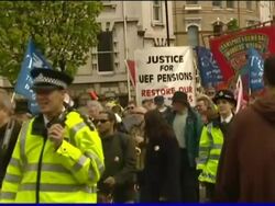 May Day Rally featuring Tony Benn Stock Footage