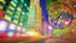 Concept city and clocks Stock Footage