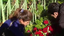 Kurdish people laying floral tributes in Paris News Clip