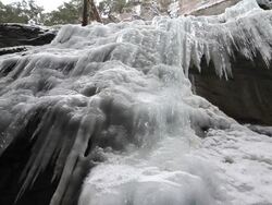 MS Ice melting at Breitachklamm canyon in winter at AllgÃƒÂ¤u Alps / Oberstdorf, Bavaria, Germany  Stock Footage