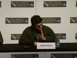 INTERVIEW: James Franco on what he did to prepare for the role, method acting the scenes. at the 127 Hours Press Conference: 54th BFI London Film Festival at London England. (Footage by WireImage Video/GettyImages) Stock Footage