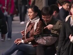 Shoppers walking in Xidan district of Beijing News Clip