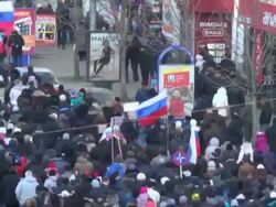 Pro Russia Rally at Lenin Square in Donetsk News Clip