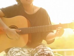 Guitar Playing Sound Stock Footage