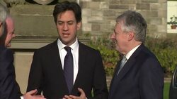 Ed Miliband Arriving At Stormont News Clip
