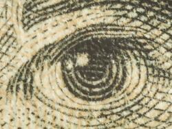 Extreme close up of Andrew Jackson's eye on the $20 bill Stock Footage
