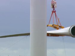 MS Shot of Blade being lifted by crane / Macarthur, Victoria, Australia Stock Footage