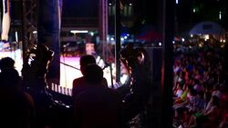 Musician perform on stage Stock Footage