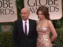 Ben Kingsley and Daniela Lavender at 69th Annual Golden Globe Awards - Arrivals on January 15, 2012 in Beverly Hills, California Stock Footage