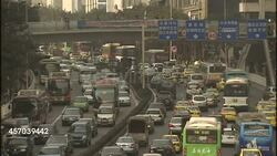 Busy commuter traffic in centre of Chongqing News Clip