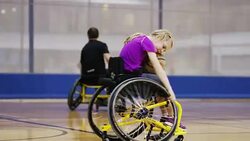 Children Playing Wheelchair Basketball Stock Footage