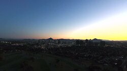 Drone aerials of Phoenix city skyline News Clip