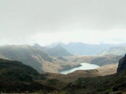 MS T/L View of clouds moving in air ata andes mountain / Andes, Galapagos, Ecuador Stock Footage