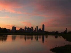 Sunrise over Dallas,Texas Stock Footage