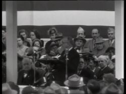 B/W French President Auriol making a speech / 1940's / No SOUND Stock Footage