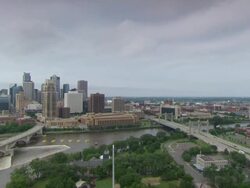 WS PAN Shot of city skyline  / Minneapolis, Minnesota, United States  Stock Footage