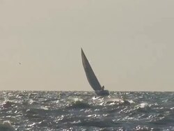 Sailboat and Lighthouse Stock Footage