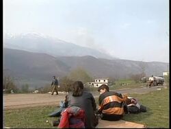 ALBANIAN BORDER: SERB SOLDIERS BURN DOWN 2 VILLAGES News Clip