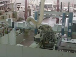 PAN HA factory floor of furniture factory without workers Stock Footage