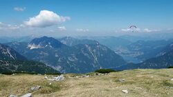 View Obertraun at Austrian Alps. Stock Footage