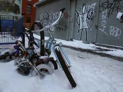 Frigid Temperatures And Snow Hamper NYC Morning Commute Stock Footage