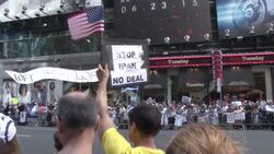 Anti-Iran 'No Nukes For Iran' Rally Protests NYC 2015 Stock Footage