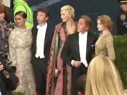 Maggie Gyllenhaal, Valentino Garavani  - 'Charles James: Beyond Fashion' Costume Institute Gala - Arrivals Stock Footage