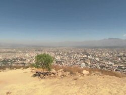 L-R Pan overview of Cochabamba, Bolivia Stock Footage