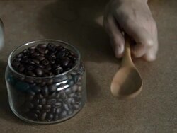 scoop coffee beans Stock Footage
