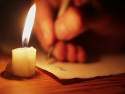 Scribing Ancient Text With A Quill Pen Stock Footage