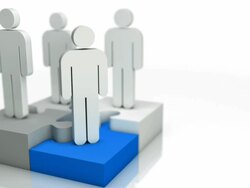 Animated People Concept Loop - Blue Jigsaw Piece (On White) Stock Footage