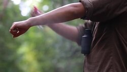 Spray insect repellent Stock Footage