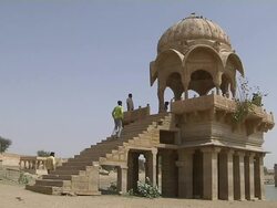 Block Shot Gadisar Lake Jodhpur Rajasthan India Stock Footage