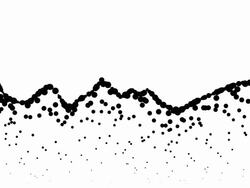 LANDSCAPE - low mountains, pure black dots (LOOP) Stock Footage