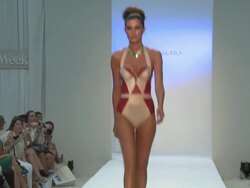 Models walk the runway at Aqua Di Lara Stock Footage