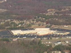 WS AERIAL View of Cleveland mall / North Carolina, United States Stock Footage