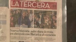 CLEAN : Chile: Newspapers frontpages after Bachelet's coalition looses News Clip