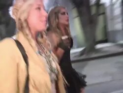 Skyler Shaye as Pocahontas arrives at Just Jared Halloween Party in Hollywood, 10/27/12 Stock Footage