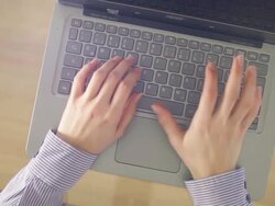 Using Laptop Keyboard Stock Footage