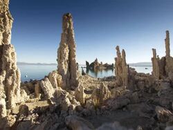 Dramatic Tufa Formations at Mono Lake, California - Motion Control Time Lapse Stock Footage