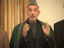 CLEAN: Karzai vows to wipe out corruption, faces tough challenges News Clip
