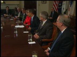 Obama and Congressional leaders meet to discuss stimulus package News Clip