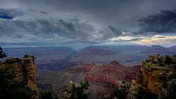 Grand Canyon on a stormy day Stock Footage