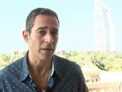 INTERVIEW - Waleed Zuaiter - 'Omar' Press Junket at Koubba Bar - 10th Annual Dubai International Film Festival Stock Footage