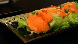 salmon salad Stock Footage